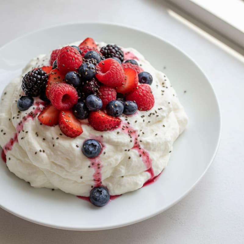Silky Greek Yogurt Protein Mousse with Mixed Berries