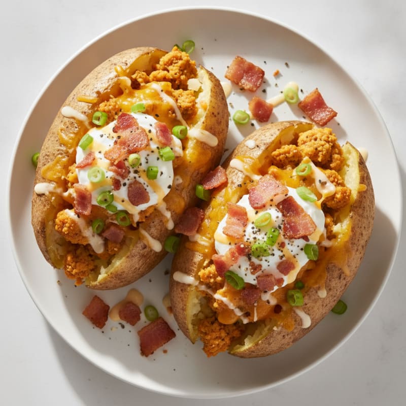 Loaded Baked Potatoes with Crispy Bacon