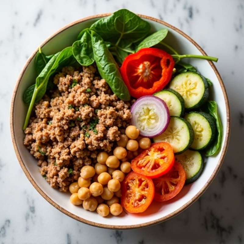 Savory Ground Turkey and Roasted Vegetable Power Bowl
