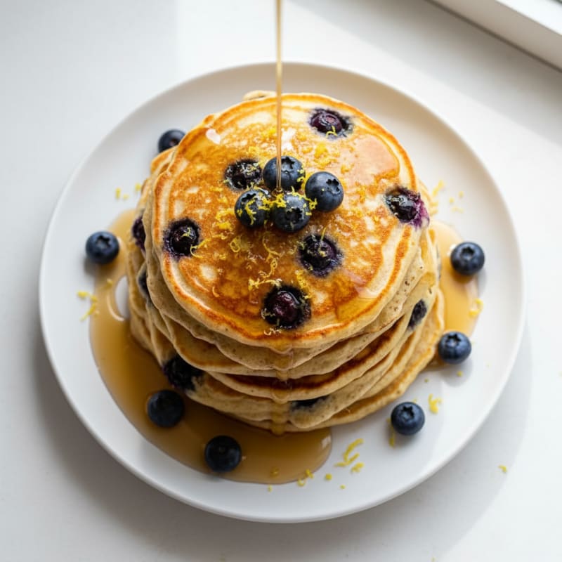 Blueberry Ricotta Pancakes with Lemon Zest