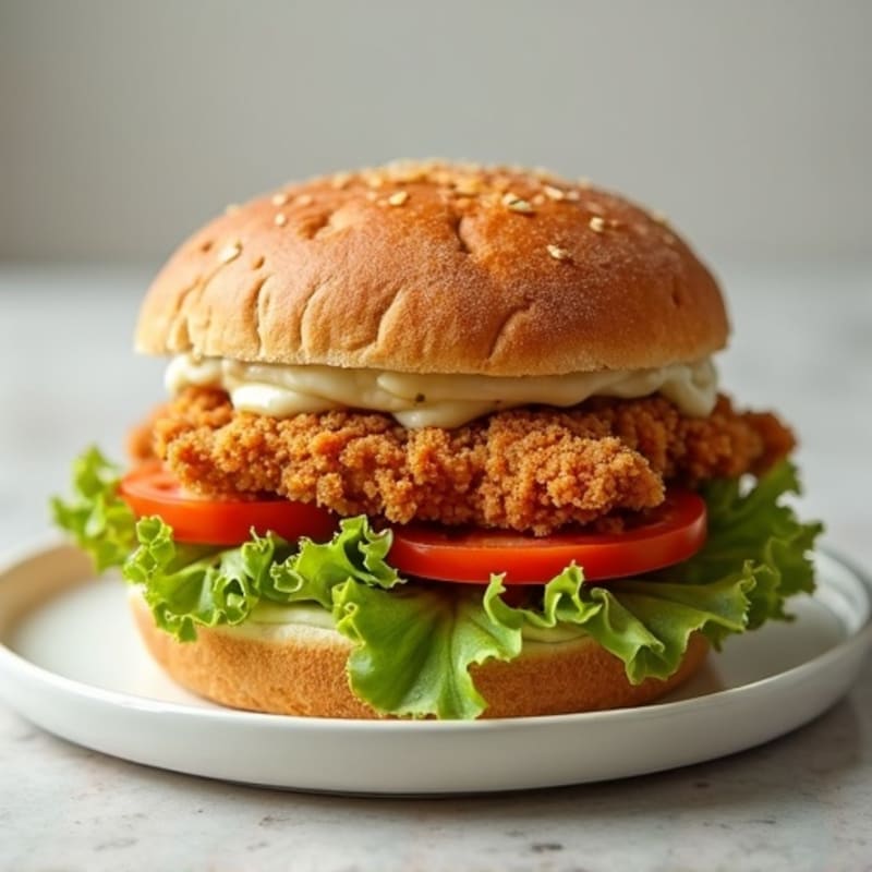 Crispy Air-Fried Chicken Sandwich with Herb Mayo