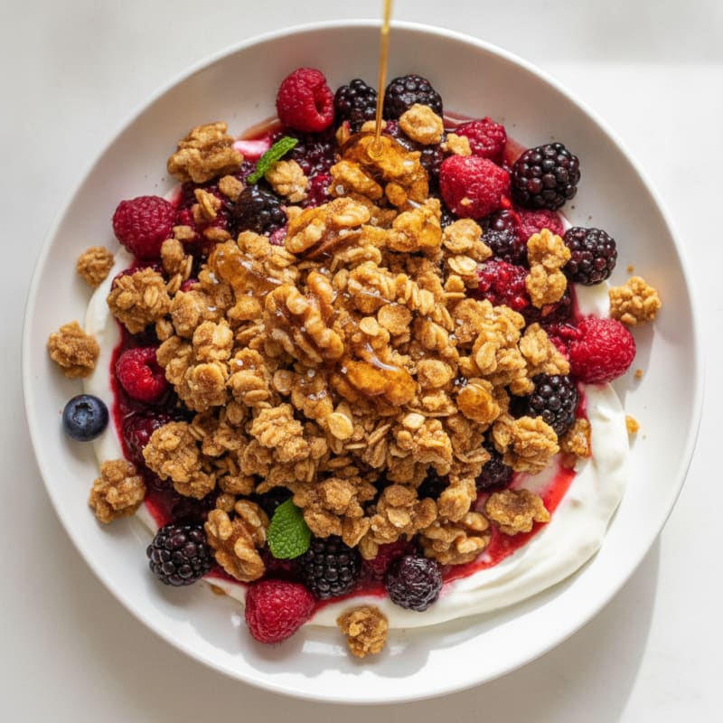 Warm Berry Crumble with Oat Topping