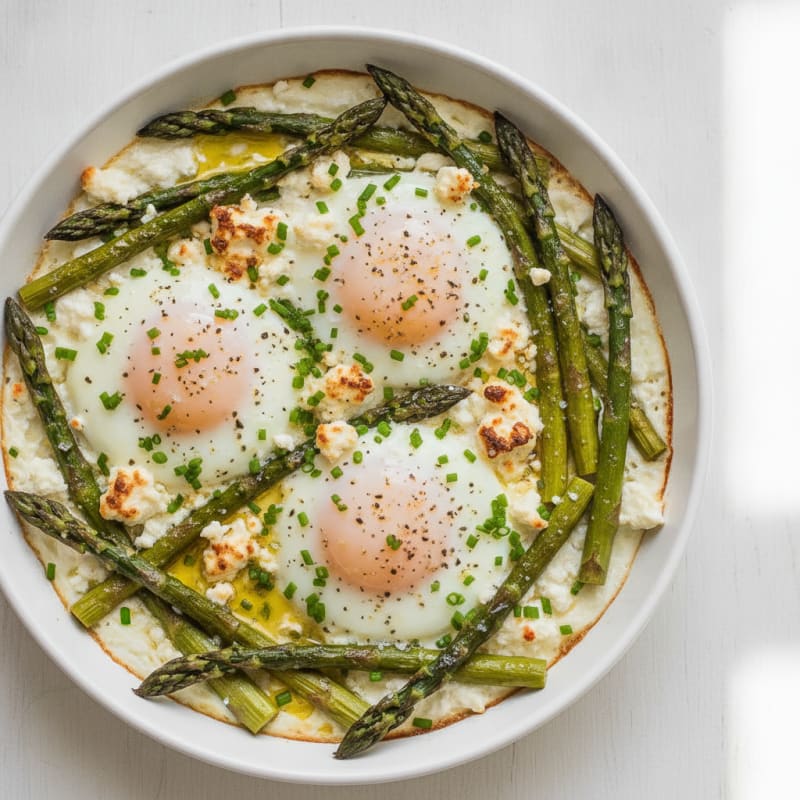 Baked Eggs with Roasted Asparagus