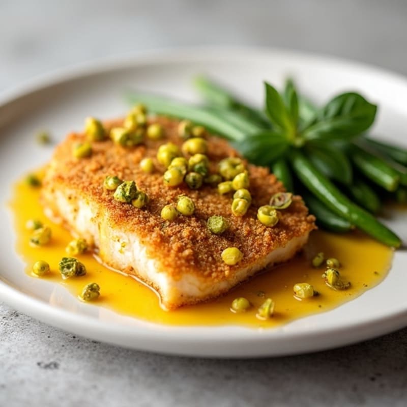 Crispy Pistachio-Crusted Cod with Citrus-Ginger Sauce