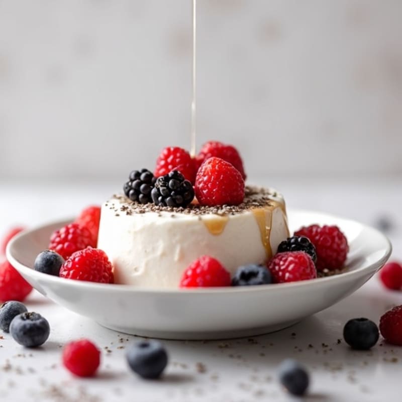 Greek Yogurt Protein Mousse with Mixed Berries