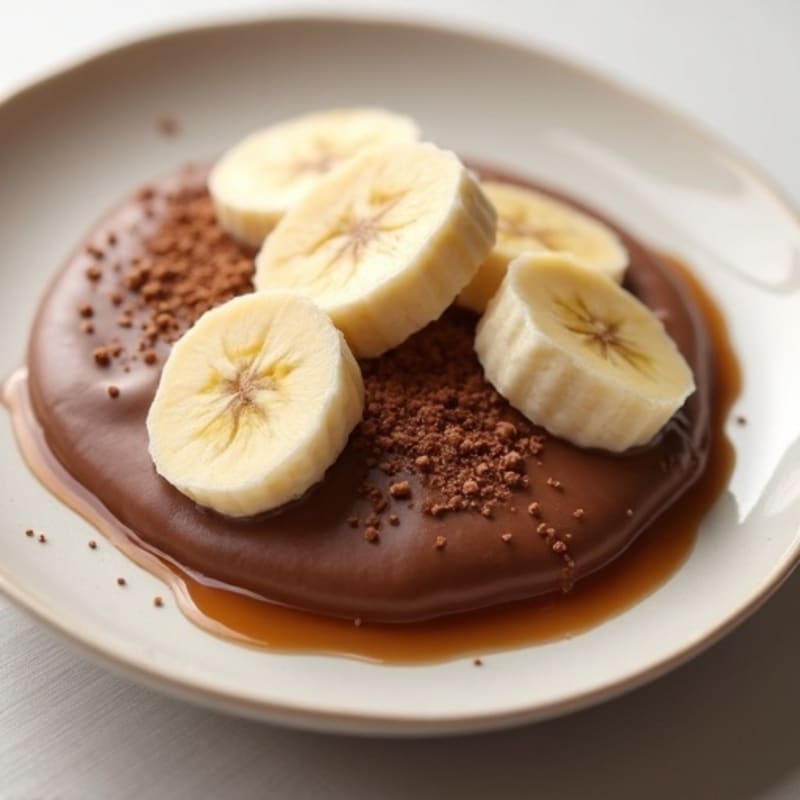 Silky Chocolate Protein Pudding with Sliced Bananas