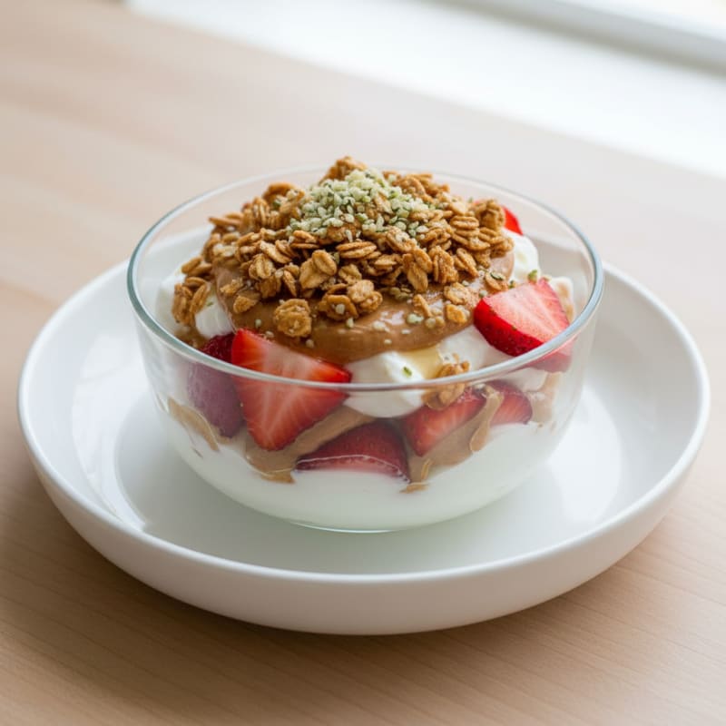 Creamy Greek Yogurt Parfait with Almond Butter and Berries