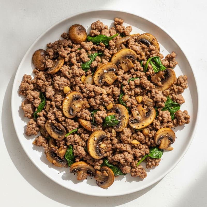 Savory Ground Beef and Mushroom Skillet