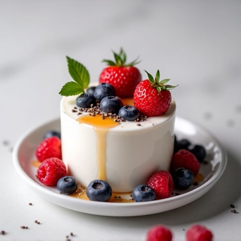 Greek Yogurt Protein Mousse with Mixed Berries