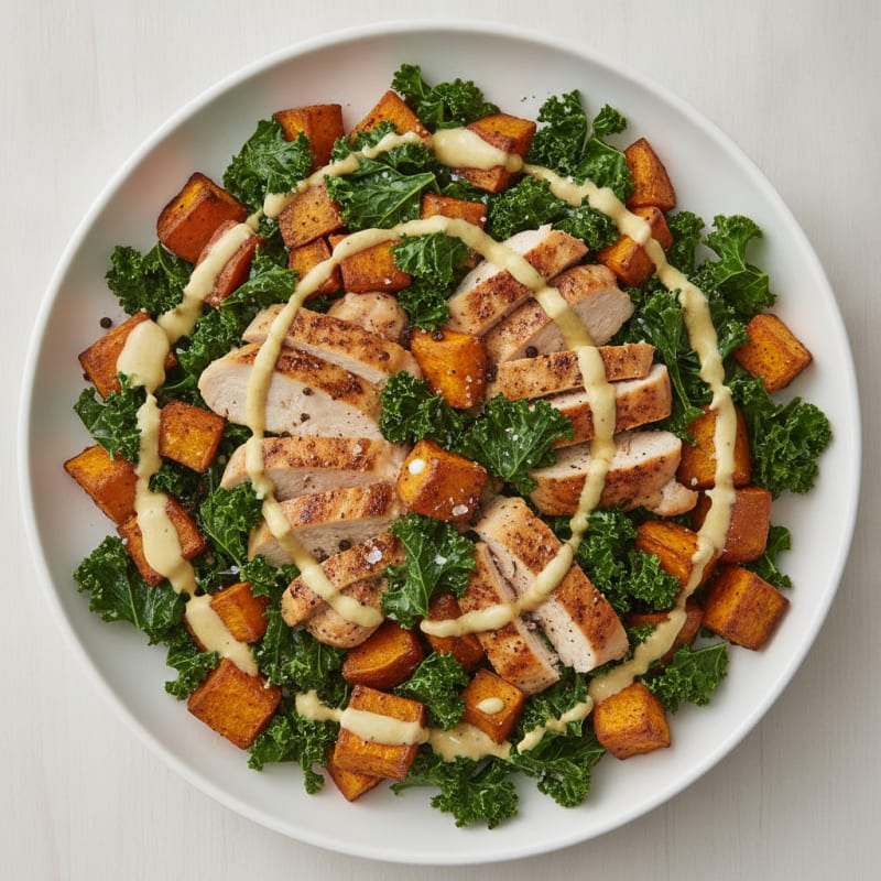 Roasted Sweet Potato and Kale Bowl
