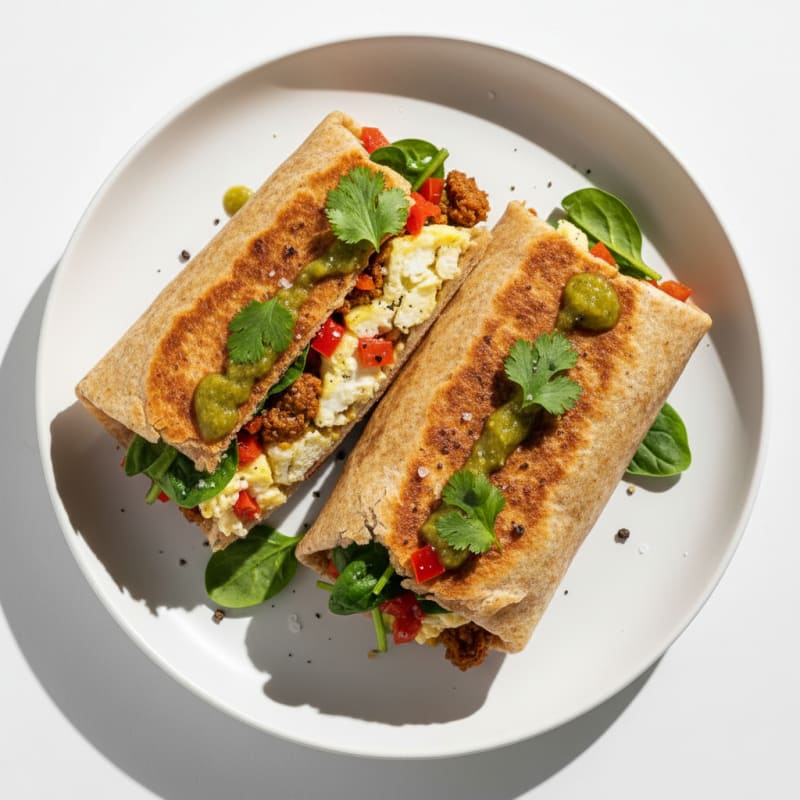 Crispy Chorizo and Egg Breakfast Burrito