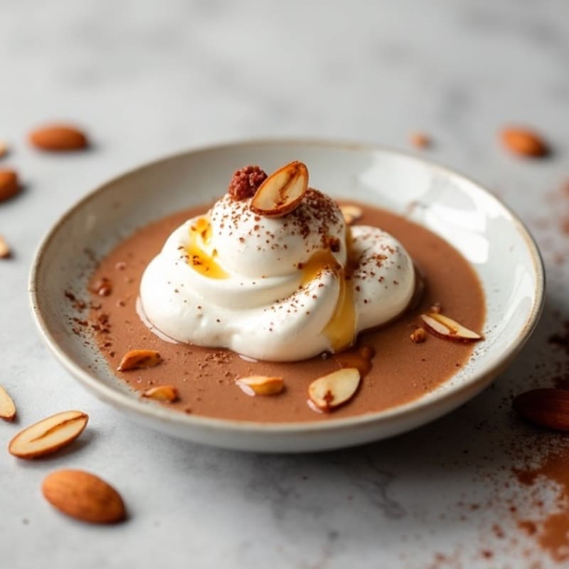 Silky Greek Yogurt with Cocoa and Almonds