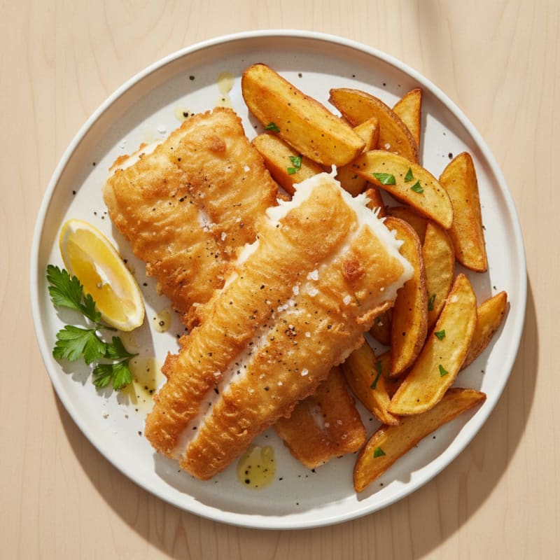 Classic Beer-Battered Cod with Chips