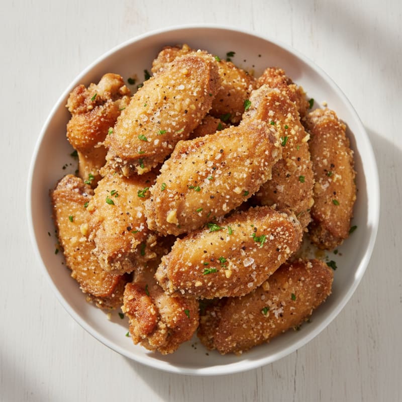 Garlic-Parmesan Fried Chicken Wings
