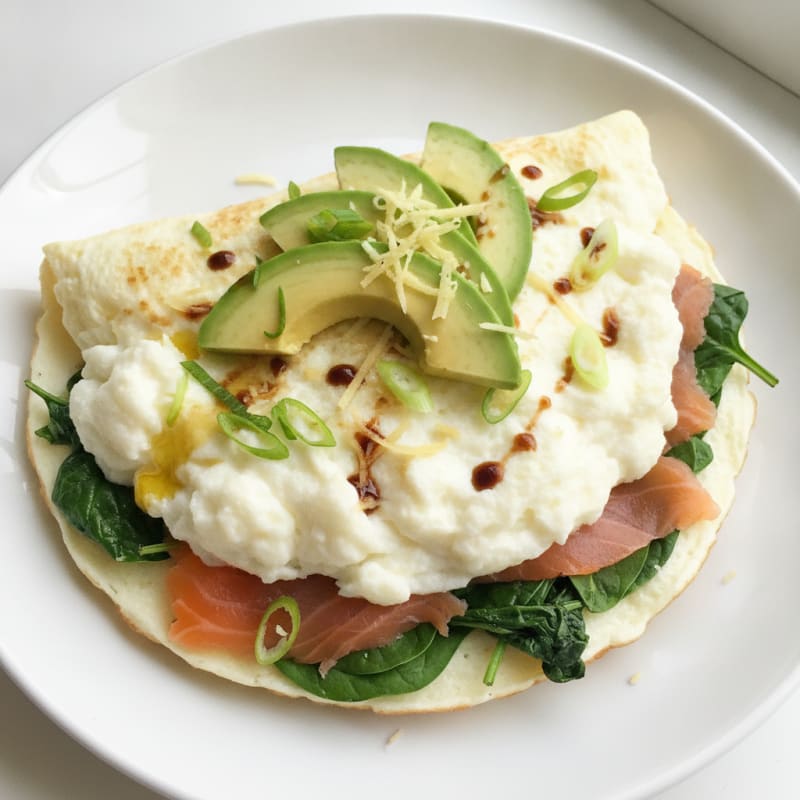 Egg White Omelette with Smoked Salmon and Spinach