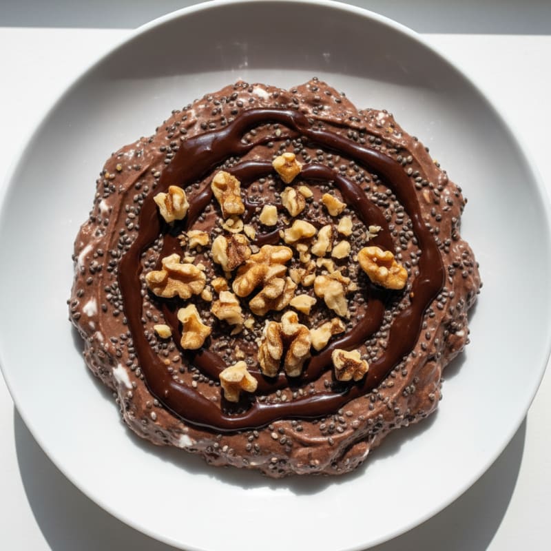 Silky Chocolate Protein Pudding with Chia Seeds