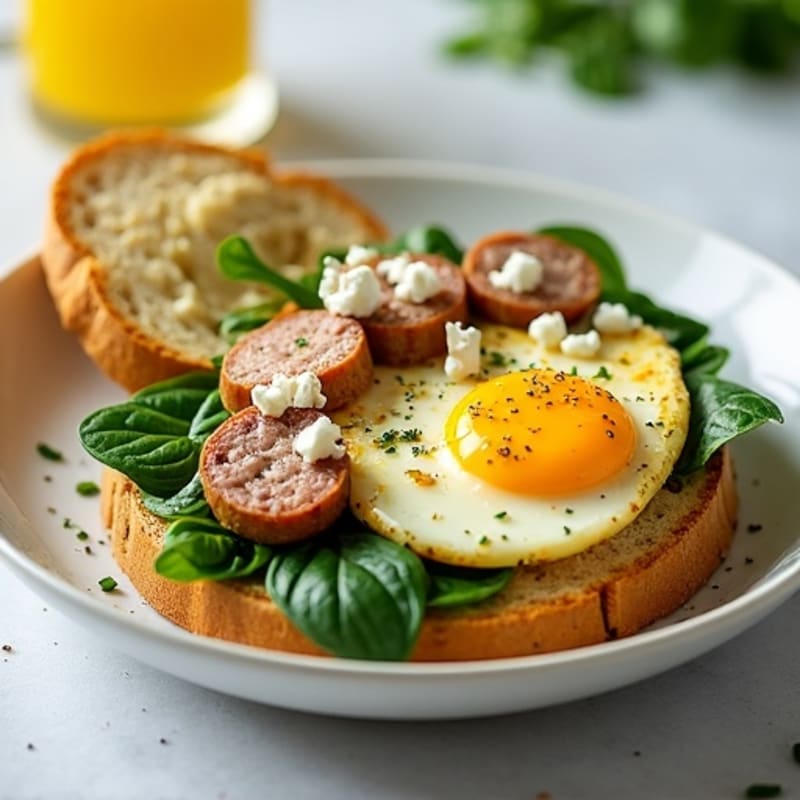 Egg White and Turkey Sausage Scramble with Spinach