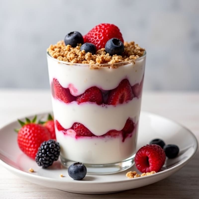 Greek Yogurt Protein Parfait with Mixed Berries