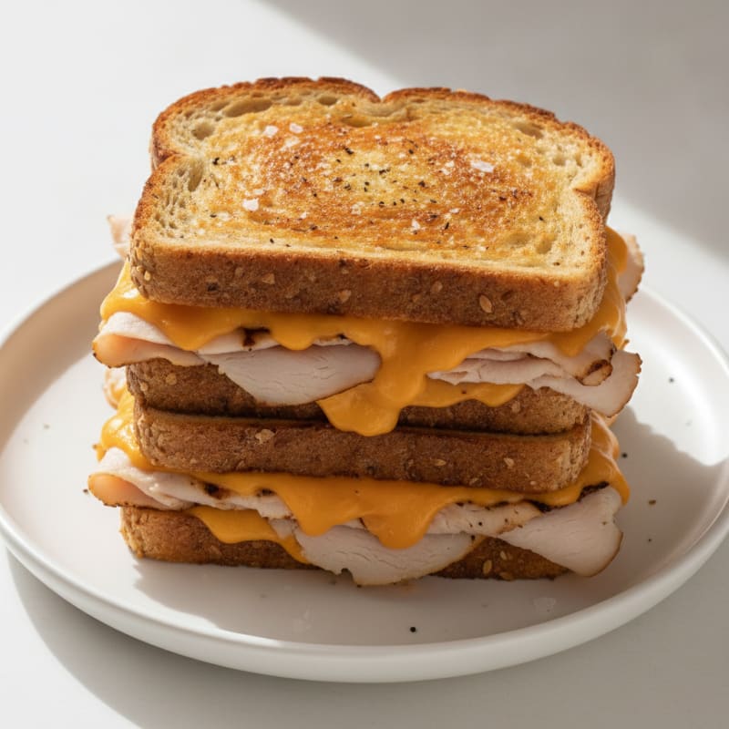 Triple-Decker Grilled Cheese Sandwich