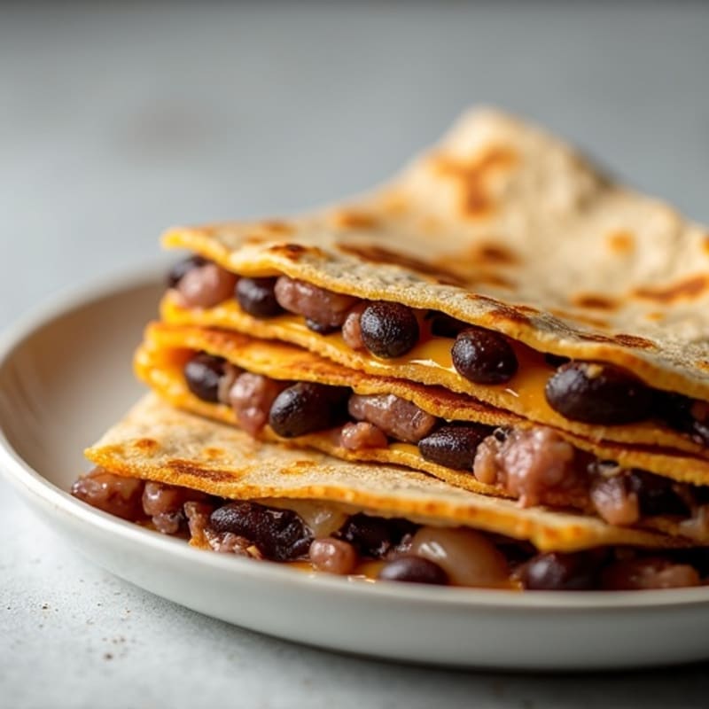 Crispy Steak and Black Bean Quesadillas