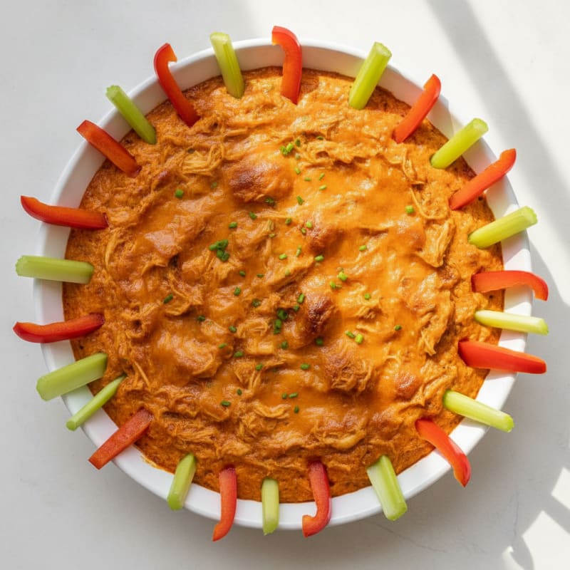 Zesty Buffalo Chicken Dip with Crisp Veggie Dippers