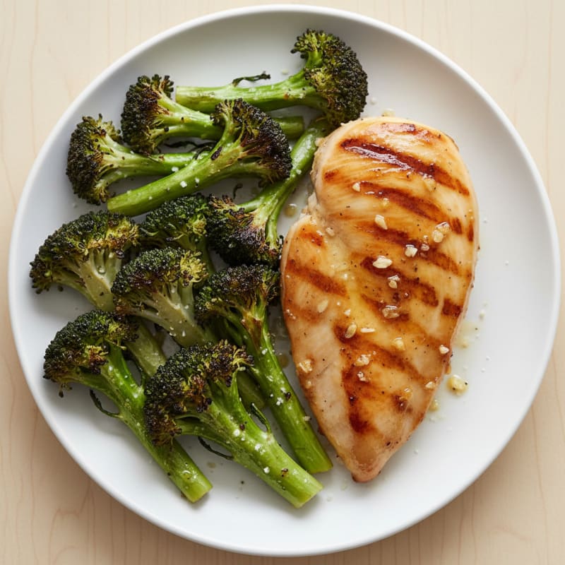 Grilled Chicken Breast with Roasted Broccoli