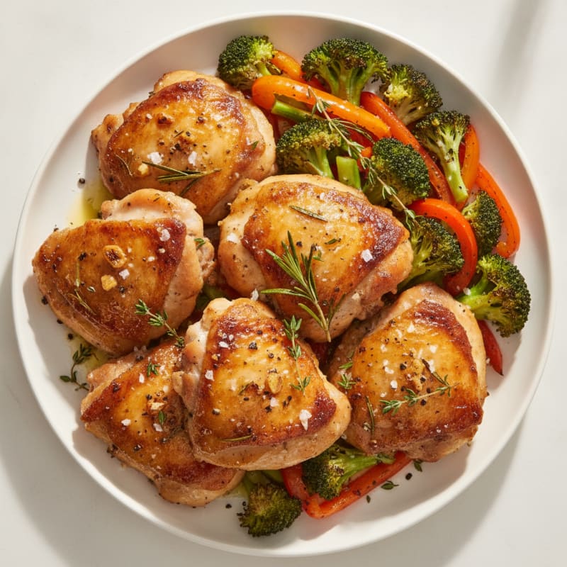 Garlic Herb Roasted Chicken Thighs