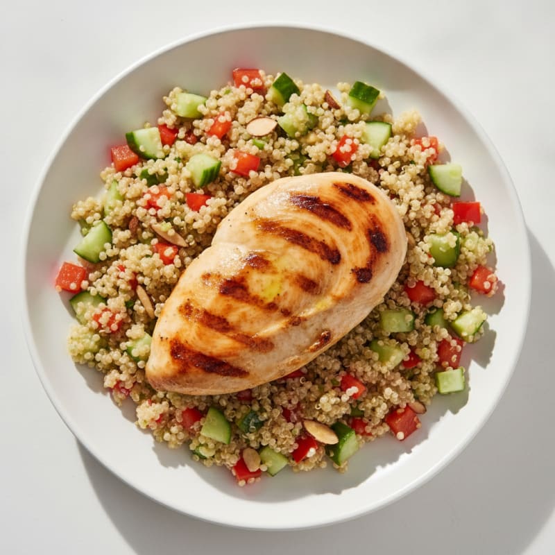 Grilled Chicken Breast with Crunchy Quinoa Salad