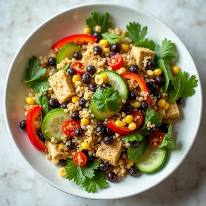 Hearty Quinoa and Black Bean Salad with Fresh Cilantro Lime Dressing