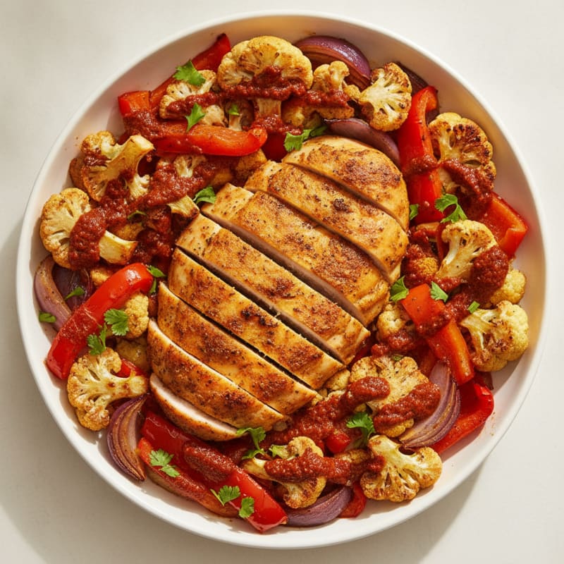 Spicy Harissa Chicken with Roasted Vegetables