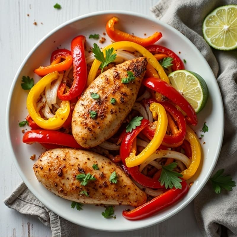 Sheet Pan Chicken Fajitas with Crispy Peppers and Onions