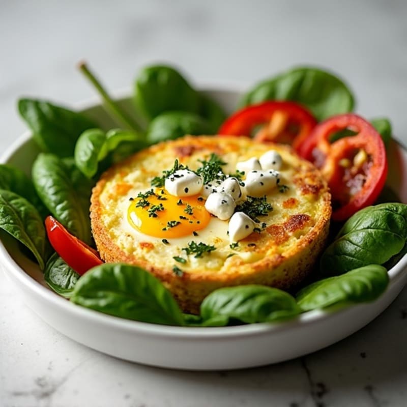 Fluffy Herb-Baked Egg White Frittata with Spinach