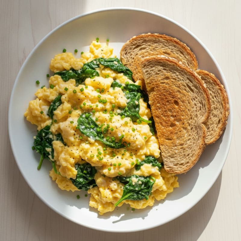 High-Protein Scrambled Eggs with Toasted Whole Wheat