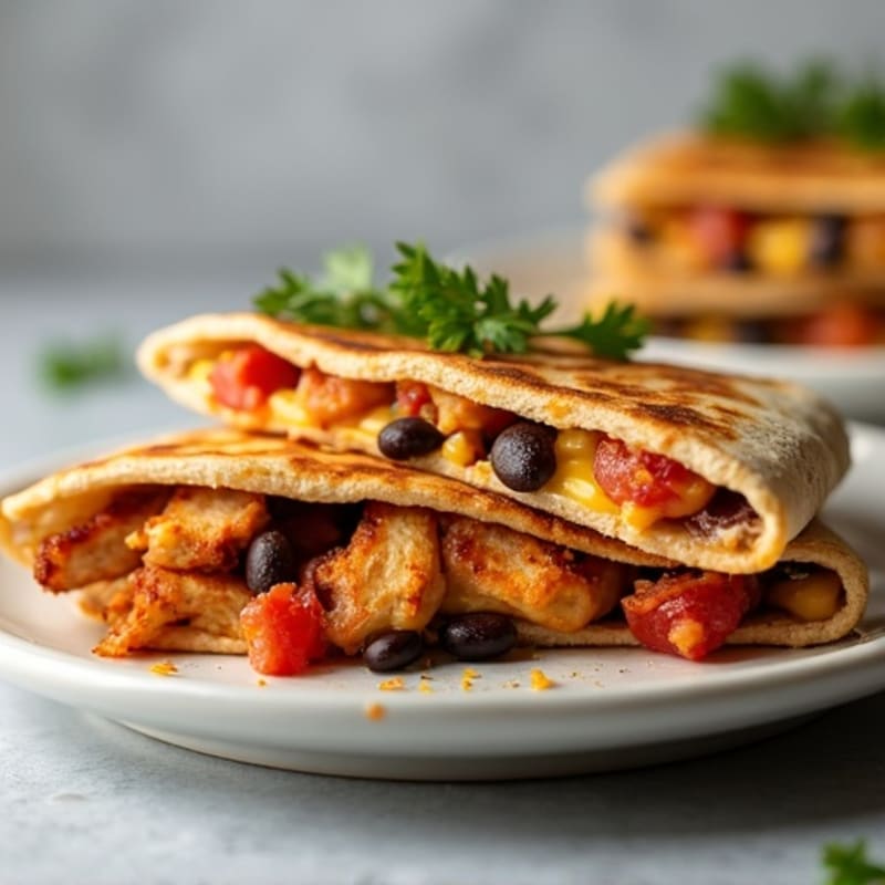 Smoky BBQ Chicken and Black Bean Quesadilla
