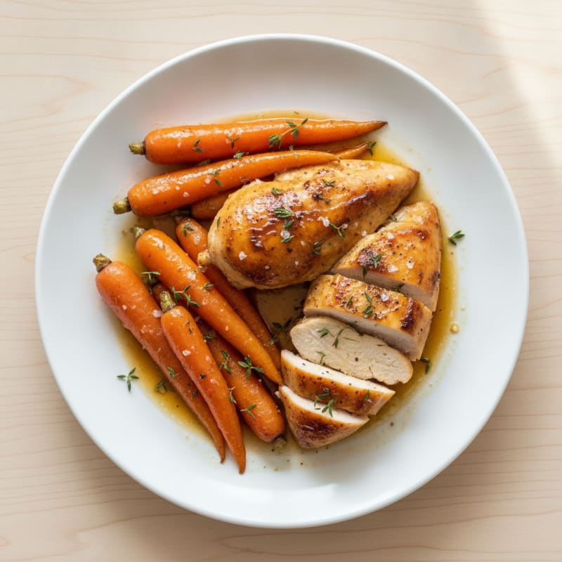 Maple Glazed Roasted Chicken and Carrots