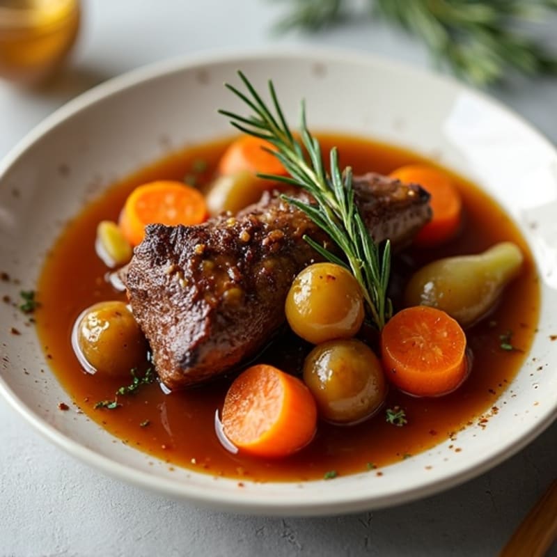Slow-Cooked Rosemary Garlic Lamb Shank Stew