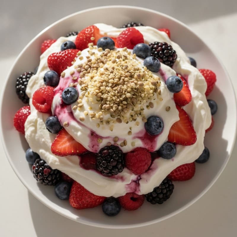 Greek Yogurt Protein Parfait with Mixed Berries