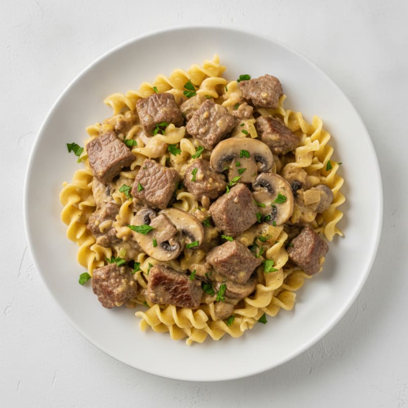 Beef Stroganoff with Egg Noodles