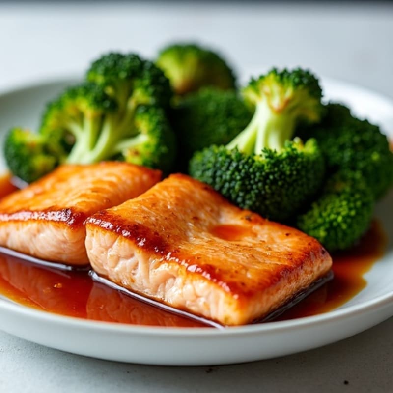 Teriyaki Glazed Salmon with Roasted Broccoli