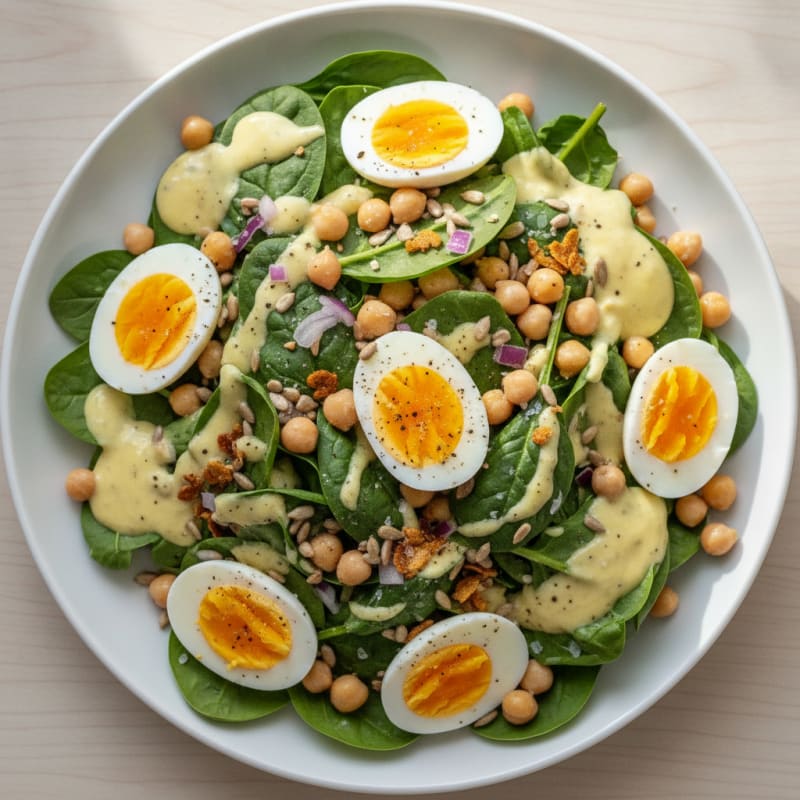 Spinach and Hard-Boiled Egg Salad