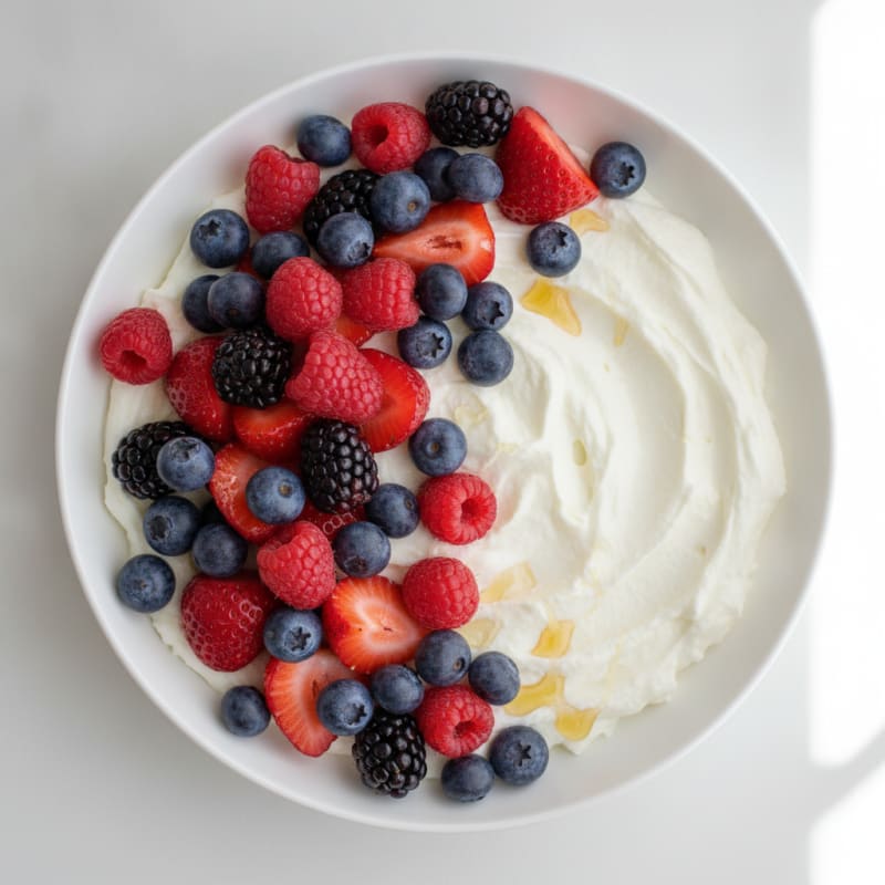 Silky Greek Yogurt Protein Pudding with Mixed Berries