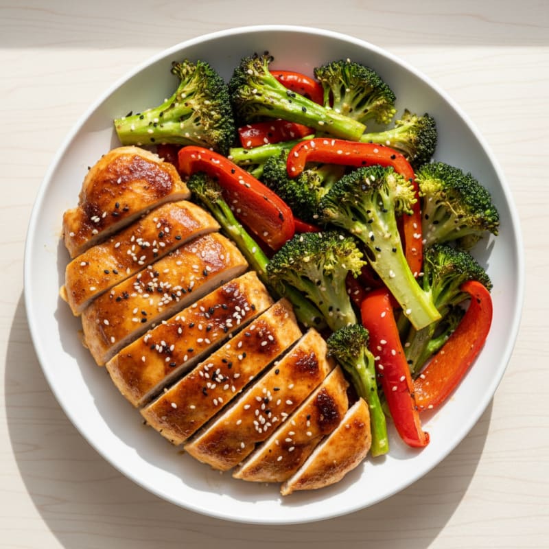 Crispy Teriyaki Chicken with Roasted Vegetables
