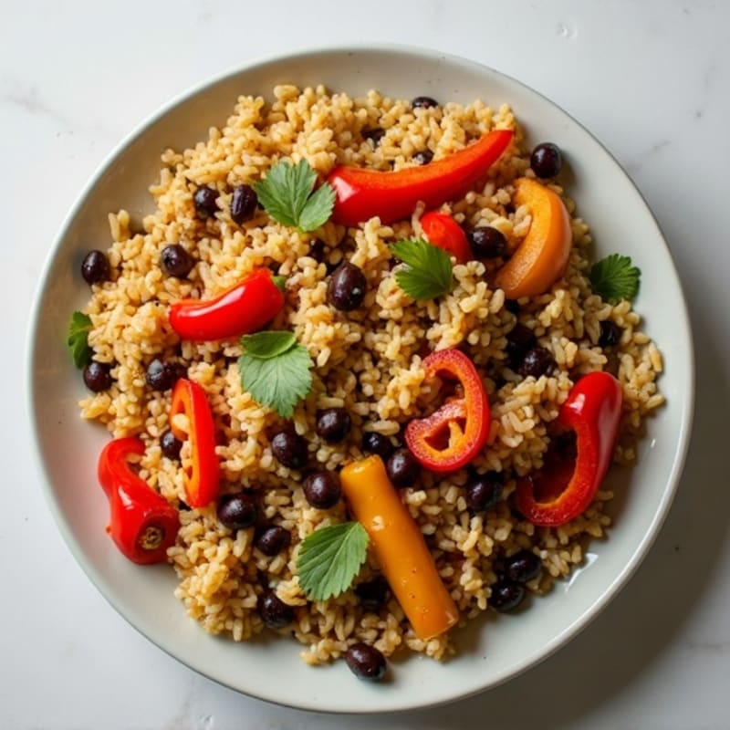 Hearty Ground Turkey Taco Skillet with Sweet Peppers and Jasmine Rice