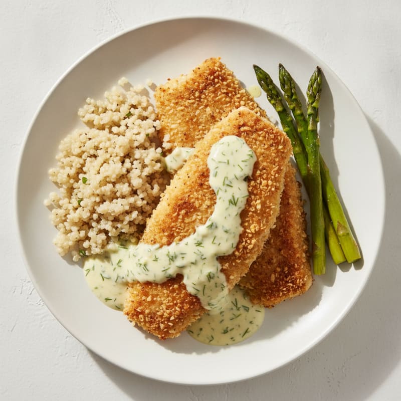 Air-Fried Tilapia with Lemon-Dill Sauce