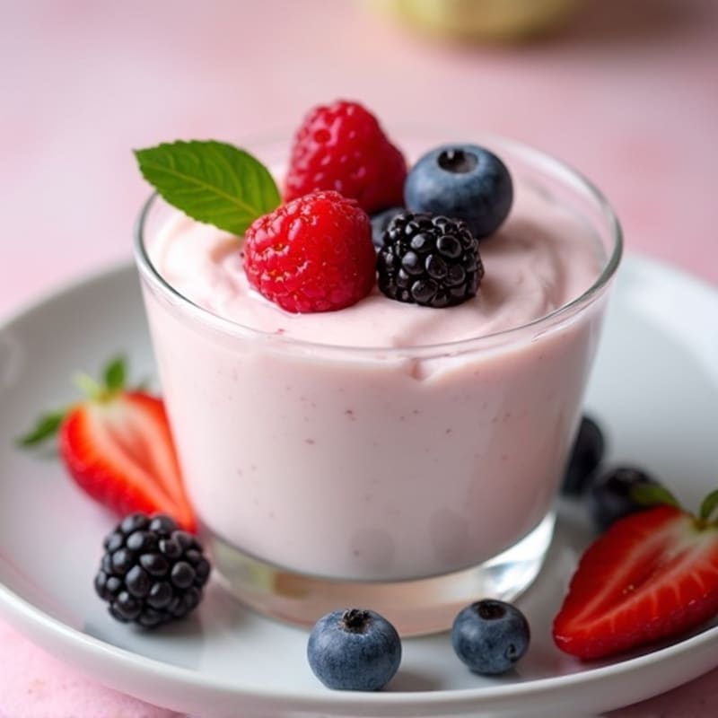 Greek Yogurt Protein Mousse with Fresh Berries