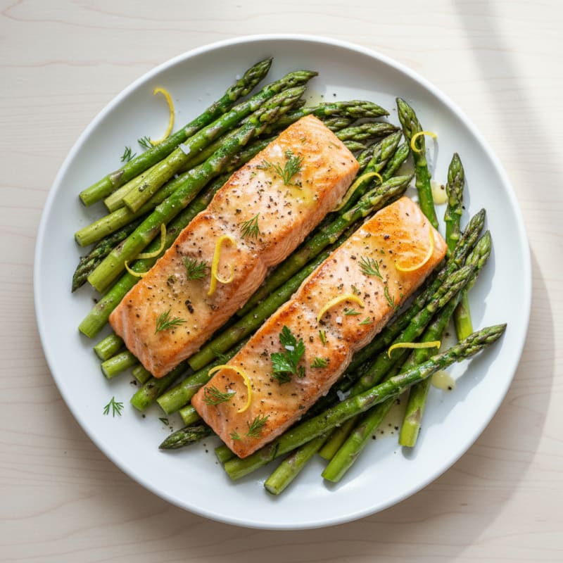 Lemon Herb Grilled Salmon with Asparagus