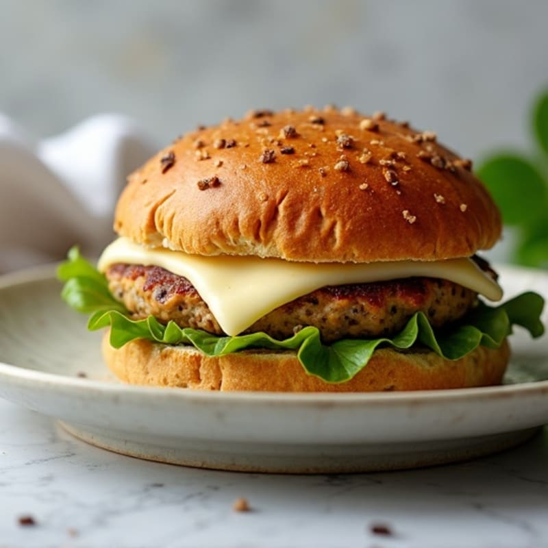 Crispy Baked Mozzarella-Stuffed Turkey Burger