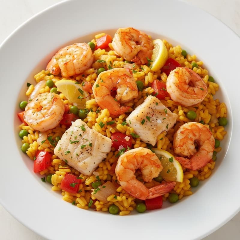 Golden Saffron Seafood Paella