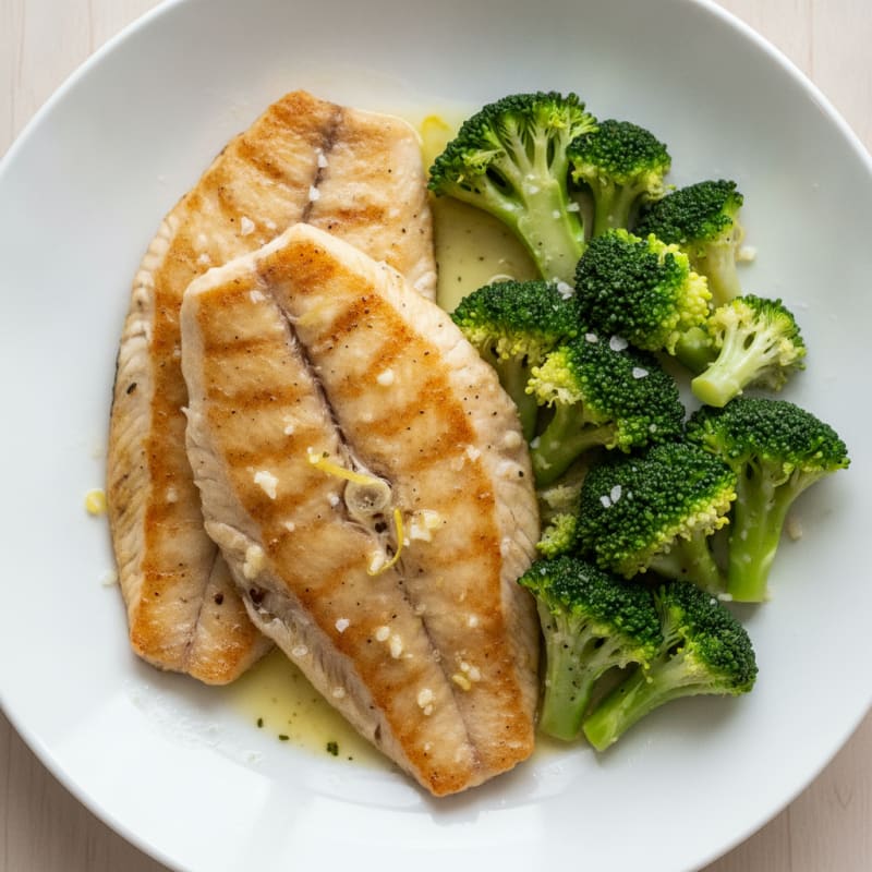Seared Tilapia with Steamed Broccoli
