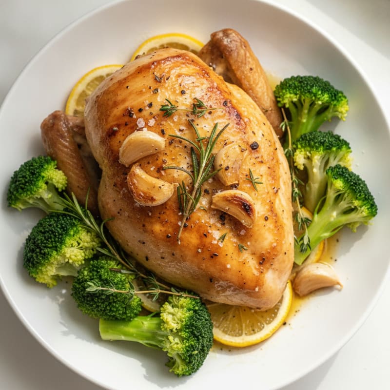 Lemon-Herb Roasted Chicken with Garlic